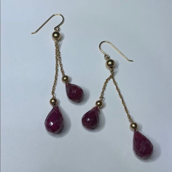 14kt solid gold pure raw ruby stone